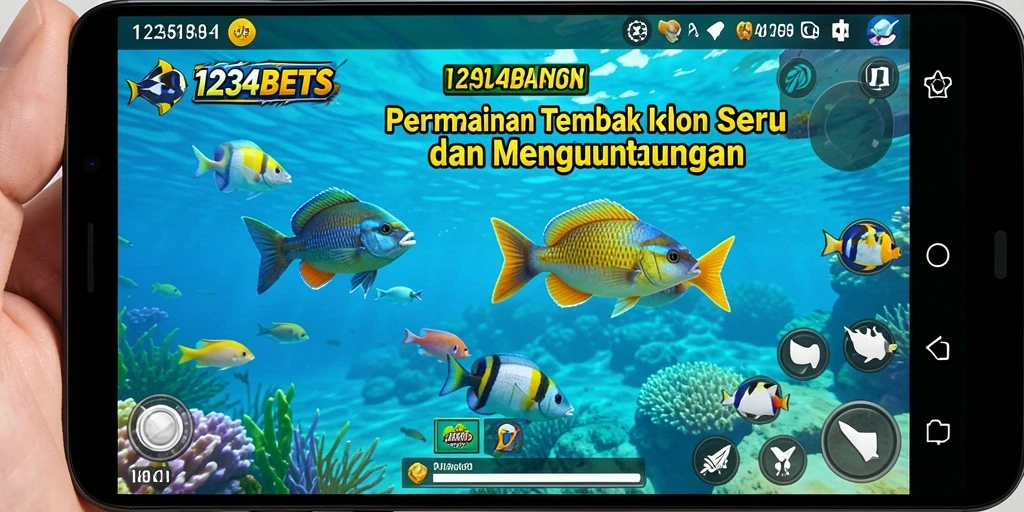 Screenshot gameplay 1234BETS yang menunjukkan aksi seru Tembak Ikan.