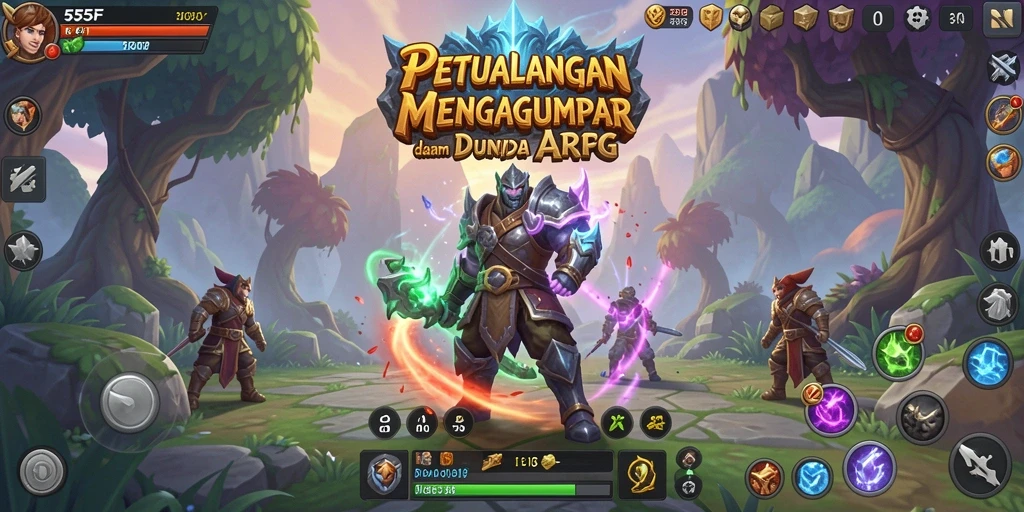 Tampilan gameplay ARPG dengan pertarungan mendebarkan di 555F.