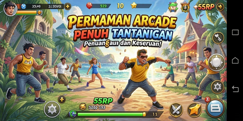 Tampilan gameplay seru di 55RP, penuh aksi dan tantangan.