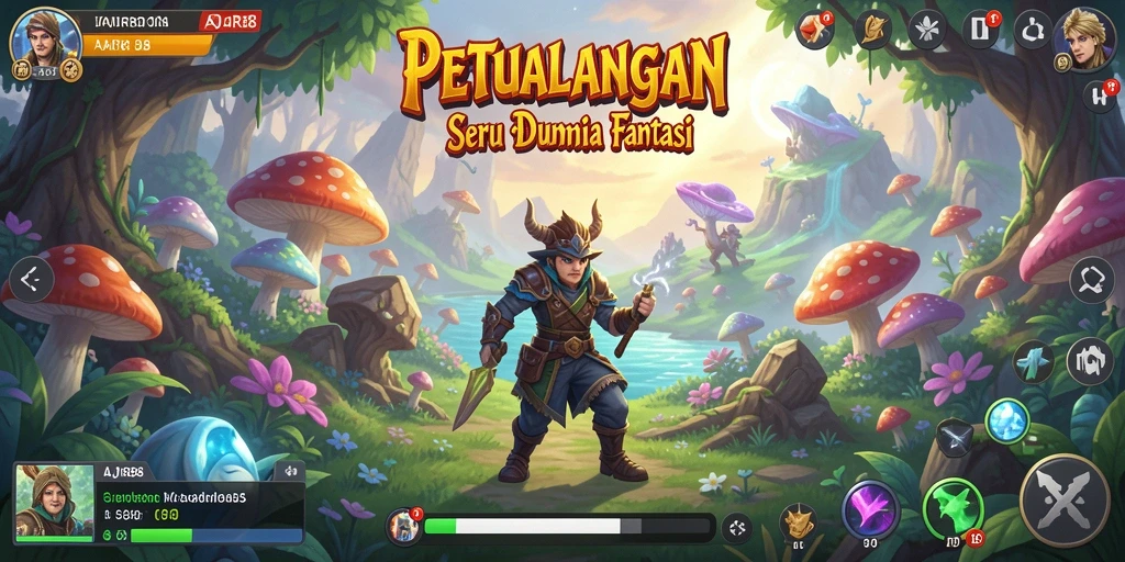 Tampilan gameplay AJR88 menunjukkan pertarungan seru di dunia fantasi.