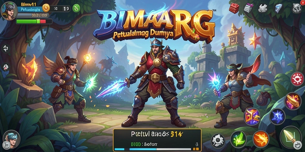 Screenshot gameplay BIMA11 menunjukkan pertempuran yang mendebarkan dan eksplorasi dunia yang luas.