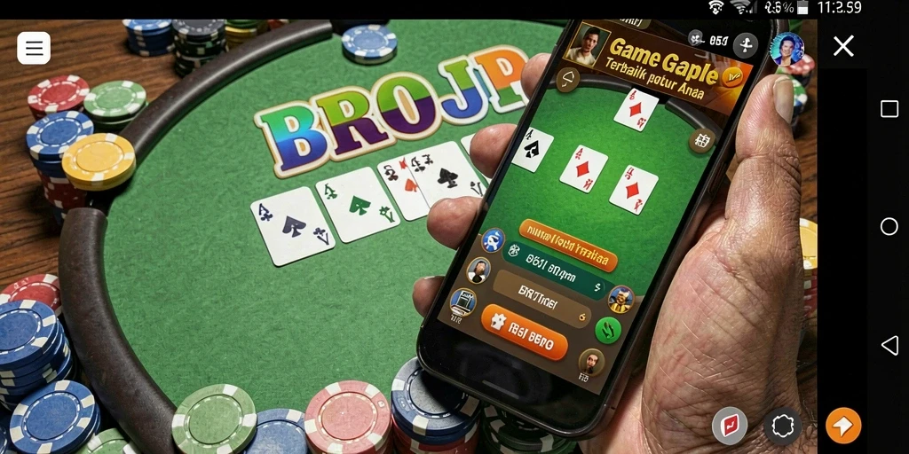 Tampilan gameplay Gaple yang seru dan menarik di BROJP.