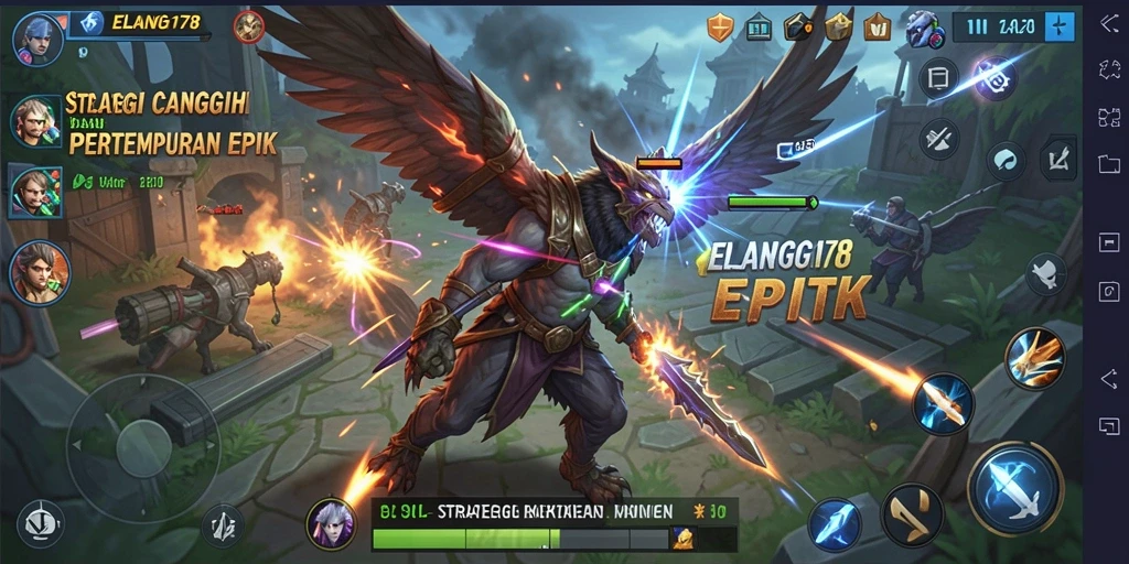 Gameplay seru ELANG178 dengan pertempuran strategi yang mendebarkan.