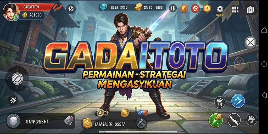 Tangkapan layar utama GADAITOTO menampilkan pertempuran strategi yang seru.