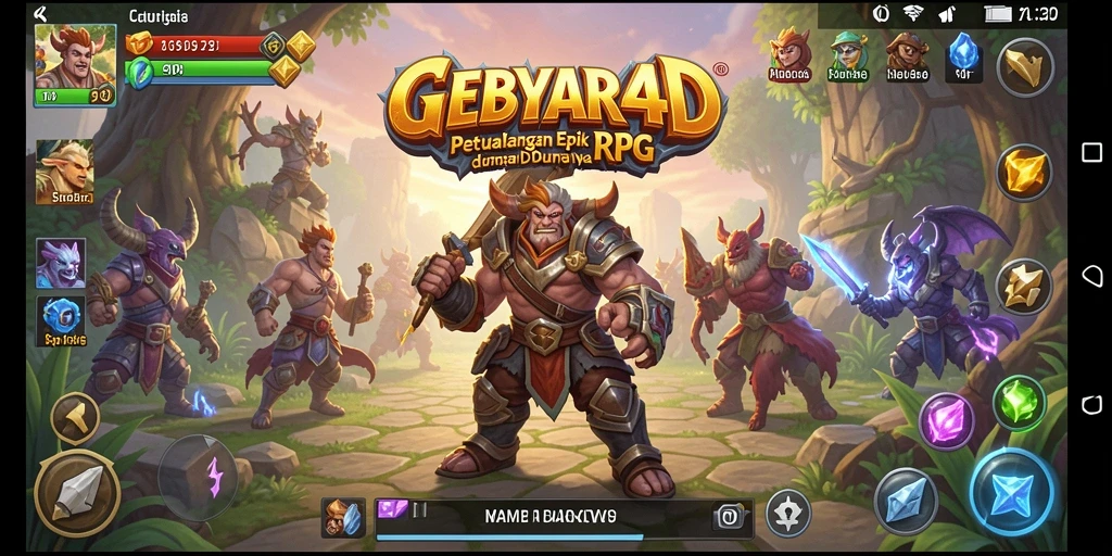 Screenshot gameplay GEBYAR4D menunjukkan aksi epik dalam pertarungan RPG.