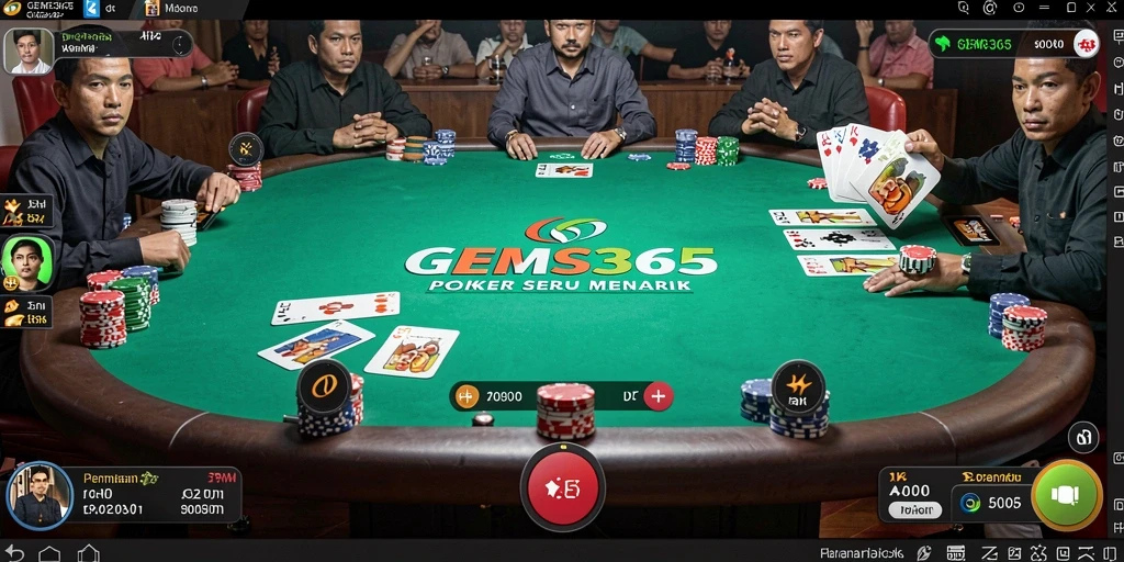 Tampilan menarik dari permainan poker di GEMS365.
