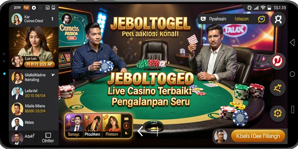 Gameplay menarik JEBOLTOGEL yang menampilkan dealer langsung dan suasana kasino.