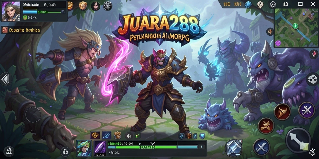 Tangkapan layar gameplay JUARA288 menampilkan karakter bertempur di dunia MMORPG.