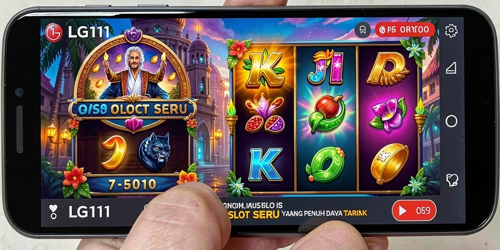 Screenshot gameplay LG111 menampilkan gulungan penuh warna dan fitur menarik.
