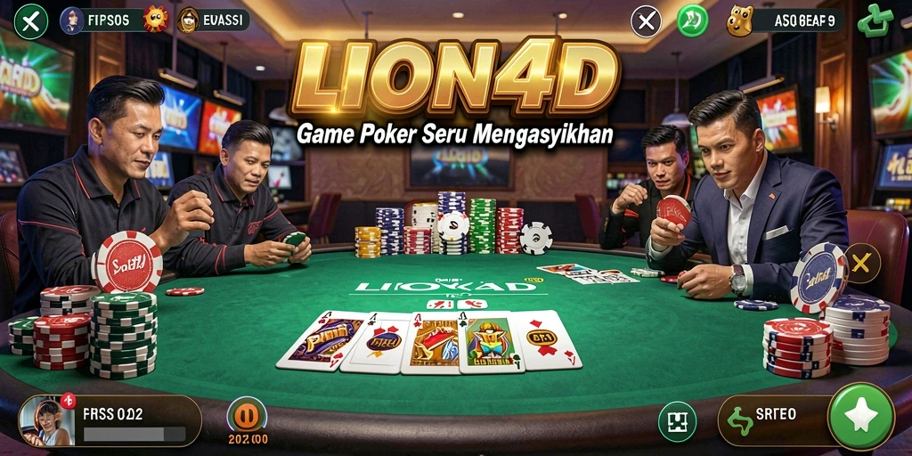 Tampilan gameplay LION4D yang menarik saat bermain Poker.