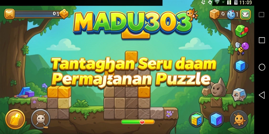Tampilan gameplay seru dari MADU303 yang menantang otak Anda.