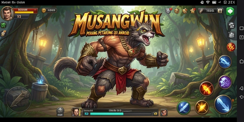 Tampilan gameplay <strong>MUSANGWIN</strong> memperlihatkan aksi pertarungan yang seru dan mendebarkan.