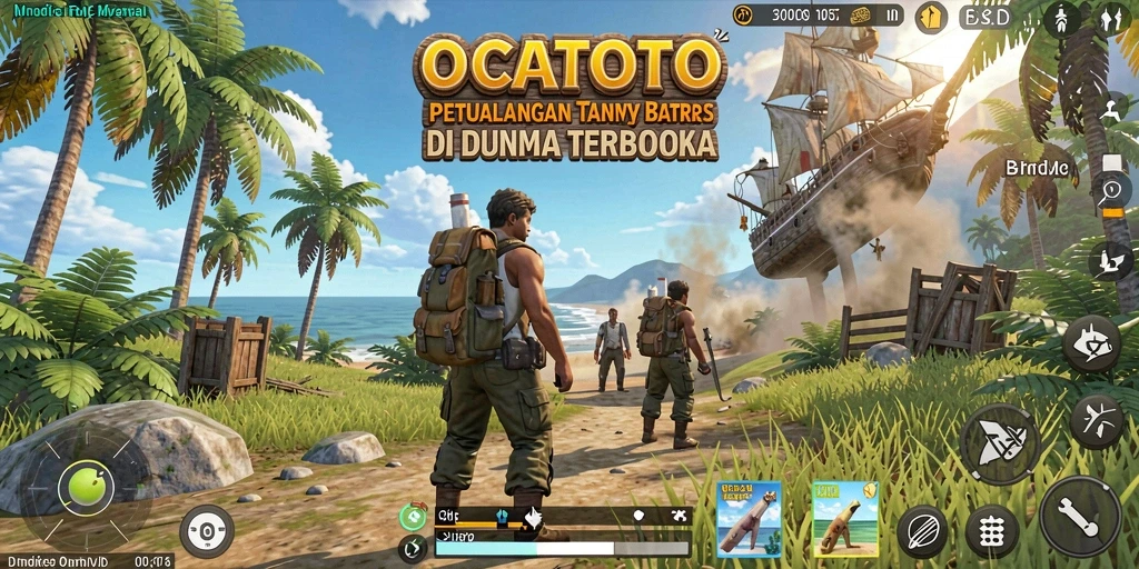 Tampilan gameplay OCATOTO yang menakjubkan di dunia terbuka.