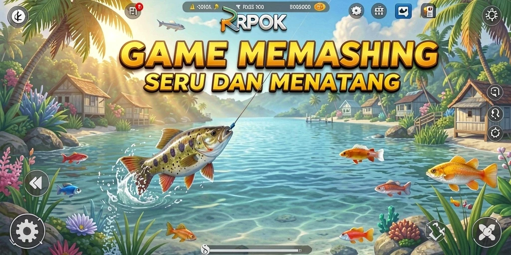Screenshot RPOK menampilkan aksi seru saat menangkap ikan.