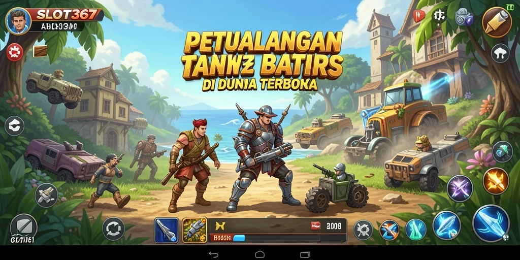 Tangkapan layar utama SLOT367 menampilkan eksplorasi dunia terbuka penuh warna.