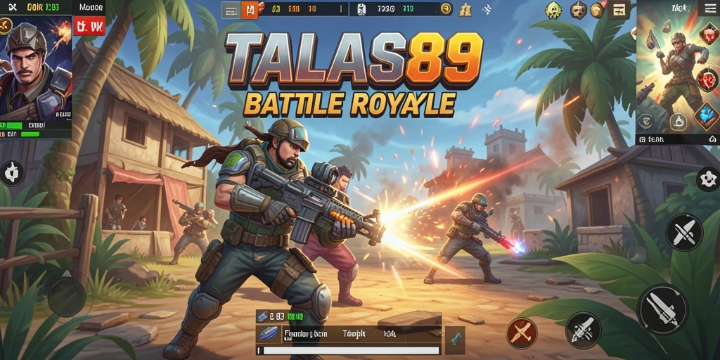 Screenshot menunjukkan aksi menegangkan dalam permainan Battle Royale.