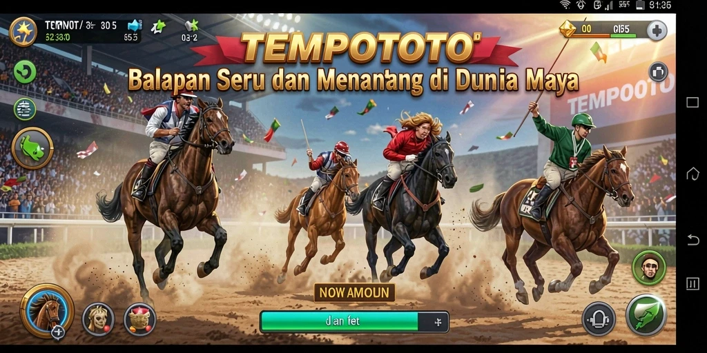 Gameplay Racing yang seru dan mendebarkan di TEMPOTOTO.