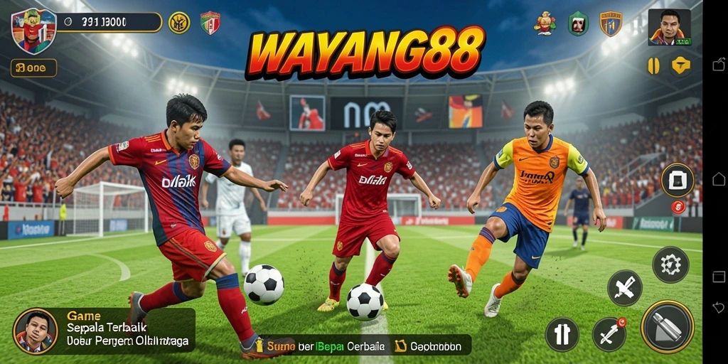 Tampilan gameplay seru dari WAYANG88 di lapangan hijau.