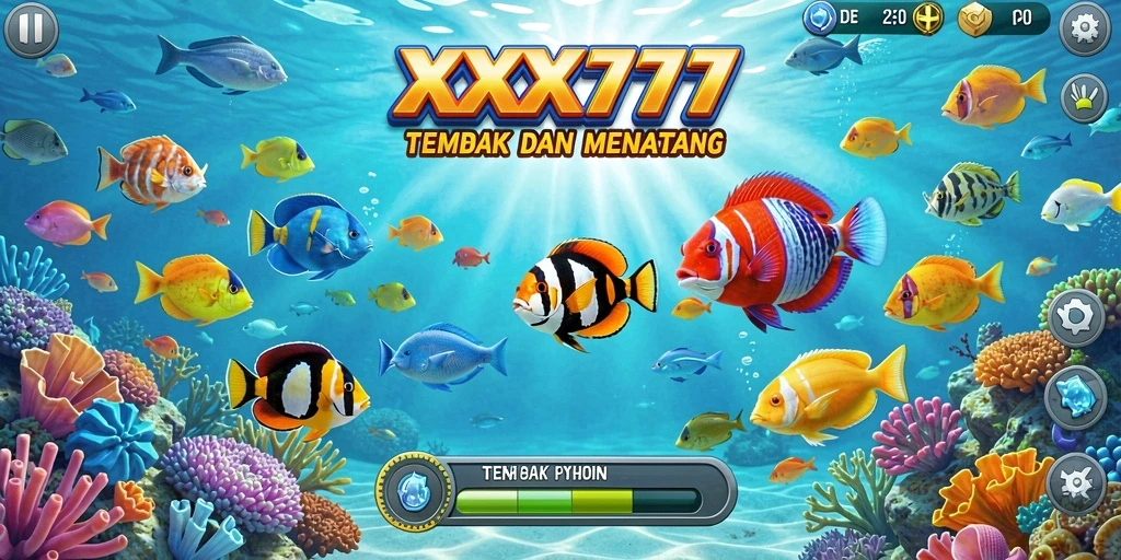 Gameplay seru dengan berbagai jenis ikan untuk ditembak.